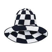 Brunna.co Shilo Checkered Crochet Hat In & White