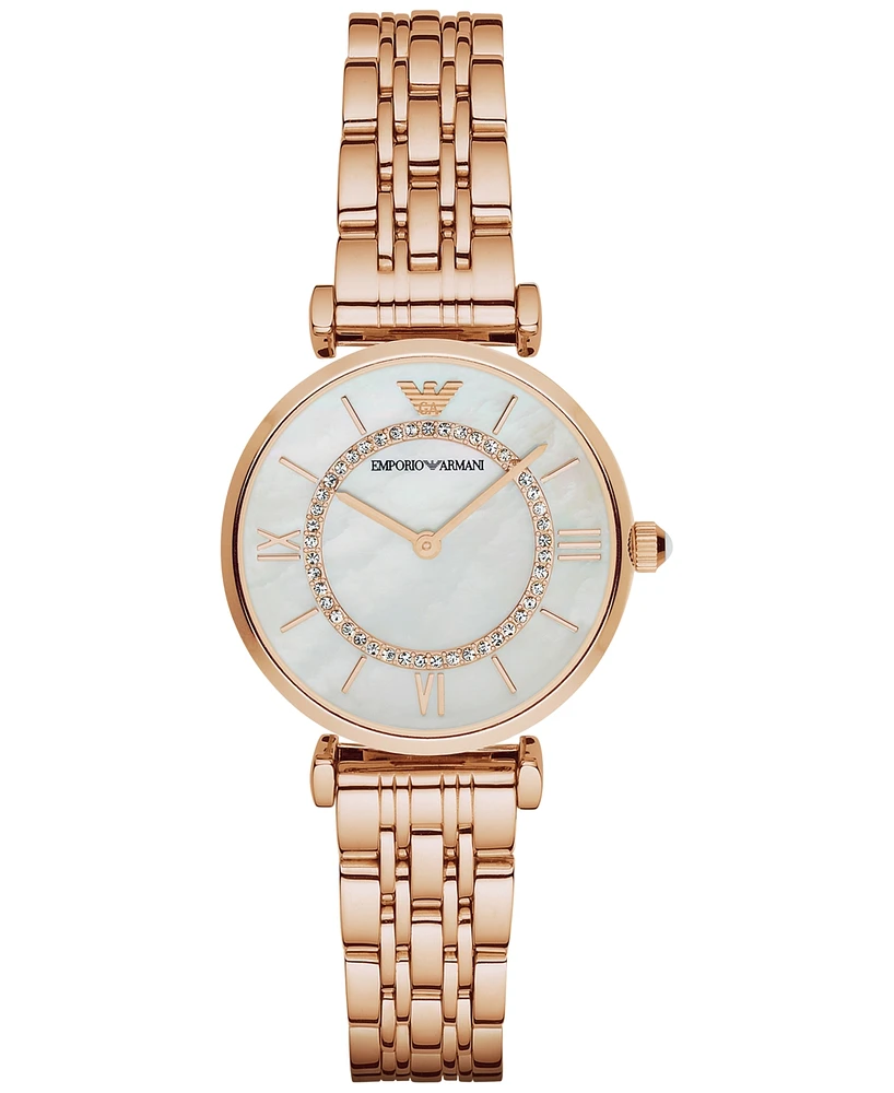 Emporio Armani Women's Rose Gold-Tone Stainless Steel Bracelet Watch 32mm AR1909