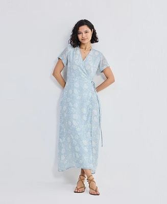 Reistor Women's Maxi Wrap Dress Florals