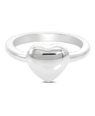 Devata Puffy Heart Ring in Sterling Silver