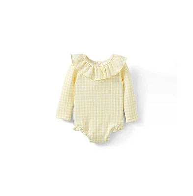 Cotton On Baby Girls Bonnie Long Sleeve Ruffle One Piece (Keyhole Back)