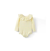Cotton On Baby Girls Bonnie Long Sleeve Ruffle One Piece (Keyhole Back)