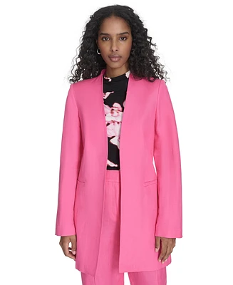 Calvin Klein Women's Open-Front Linen-Blend Blazer