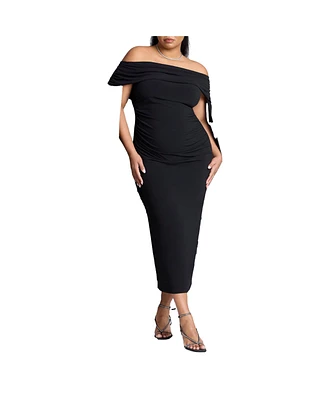 Eloquii Women's Off The Shoulder Cape Gown