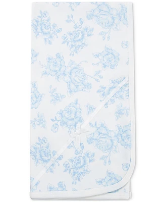 Little Me Baby Girls Cotton Blue Roses Blanket