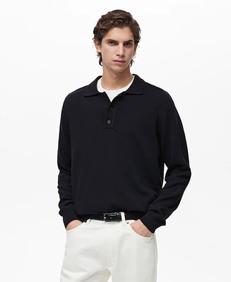 Mango Men's Cotton Knitted Polo Shirt