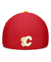 Fanatics Men's Red/Gold Calgary Flames Authentic Pro Rink Team Code Flex Hat