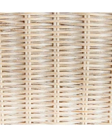 14.75" x 28.5" Charleston Rattan Decorative Pedestal Iron Framework Sculpture Stand Holder