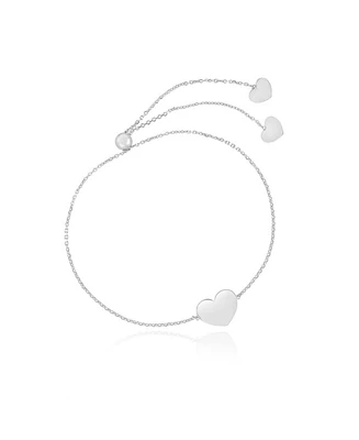 The Lovery Gold Heart Bolo Bracelet 14K White Gold