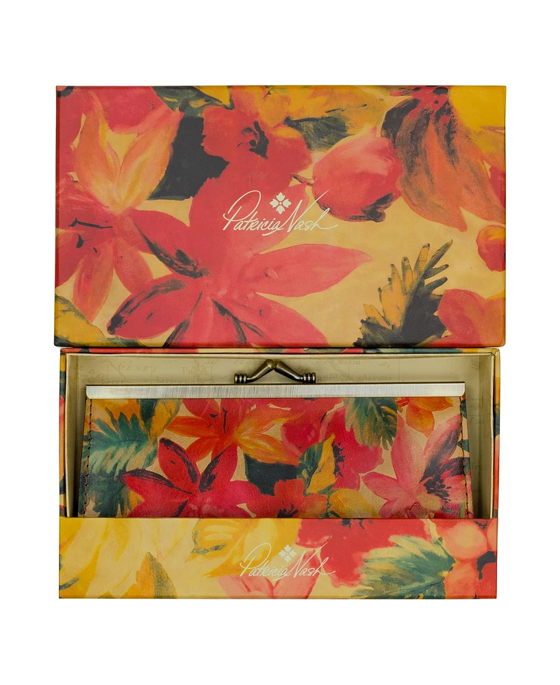 Patricia Nash Boxed Effie Frame Kisslock Wallet