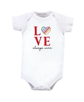 Little Treasure Baby Boys Cotton Bodysuit, Pant and Shoe 3pc Set, Love Always Wins, 9-12 Months