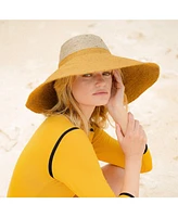 Brunna.co Riri Duo Jute Handwoven Straw Hat In Nude & Golden Yellow