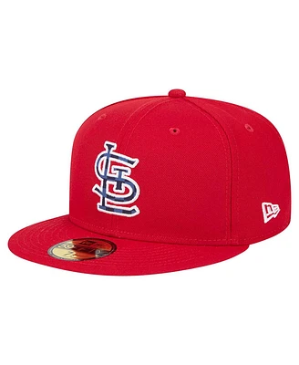New Era Men's Red St. Louis Cardinals Checkered Under Visor 59FIFTY Fitted Hat