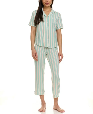 Flora by Nikrooz Women's Annie Printed Capri Pajama Set