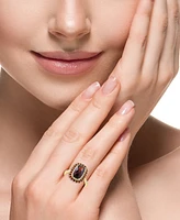 Effy Garnet (4-1/3 ct. t.w.) & Diamond (1/5 ct. t.w.) Halo Ring in 14k Gold