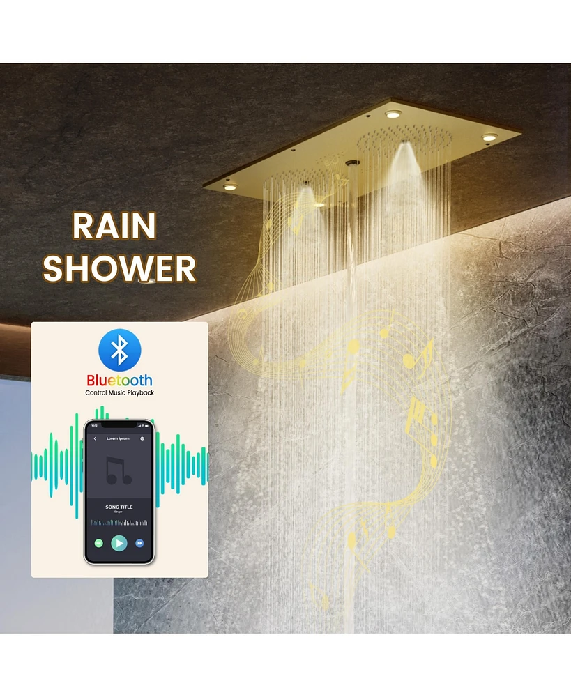 Casainc Ceiling-Mounted Thermostatic Shower System With Handheld