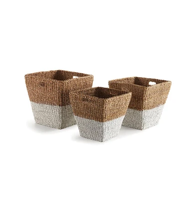 Seagrass Rectangular Storage Baskets Set of 3
