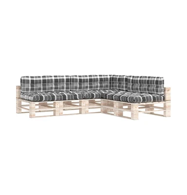 Pallet Sofa Cushions 7 pcs Gray Check Pattern