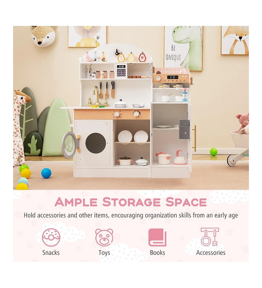 Kids Kitchen Set with Coffee Maker & Accessories Fun Pretend Play Toy for Children