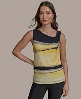 Donna Karan New York Women's Printed U-Wire Top