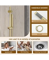 Casainc Pressure-balanced Valve Included All-In-One Kit With Rough In-Valve Thermostatic Shower System Body Jets