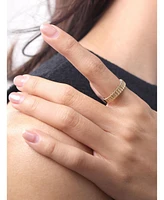 Devata Ribbed Band Ring in 14K Gold, Size 9, approx. 3.2 grams