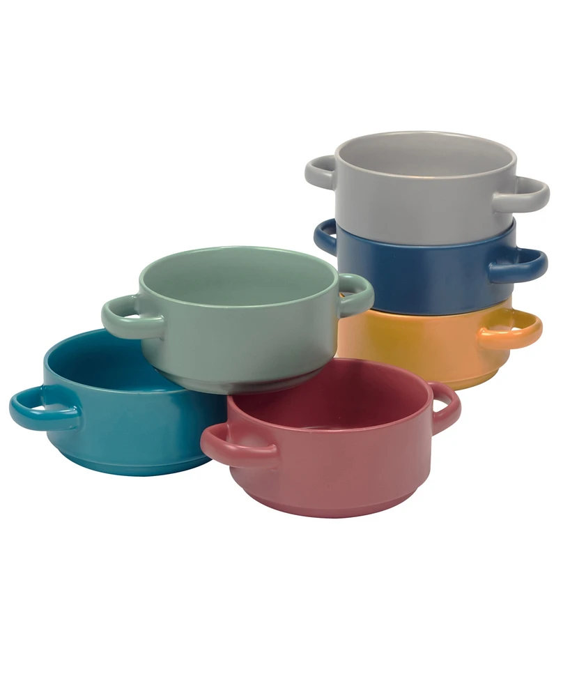 Certified International Matte Glaze Soup Crocks, Set of 6, Service for 4