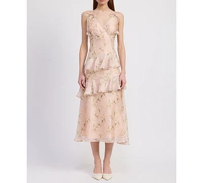 En Saison Women's Kimberly Ruffle Midi Dress