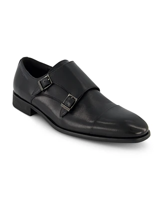 Karl Lagerfeld Paris Men's Double Monk Cap Toe Dress Shoe