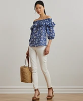 Lauren Ralph Lauren Women's Floral Voile Off-the-Shoulder Blouse