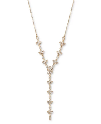 Givenchy Gold-Tone Cubic Zirconia Lariat Necklace, 16" + 3" extender