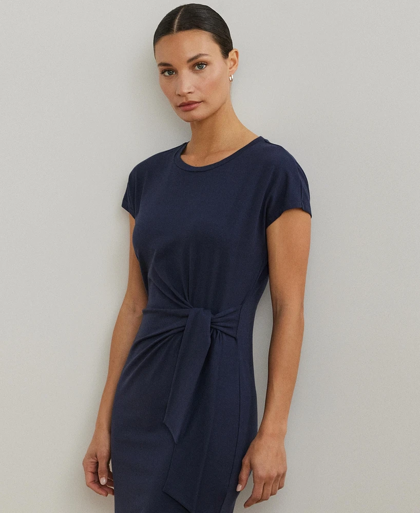 Lauren Ralph Women's Tie-Front Jersey Dress