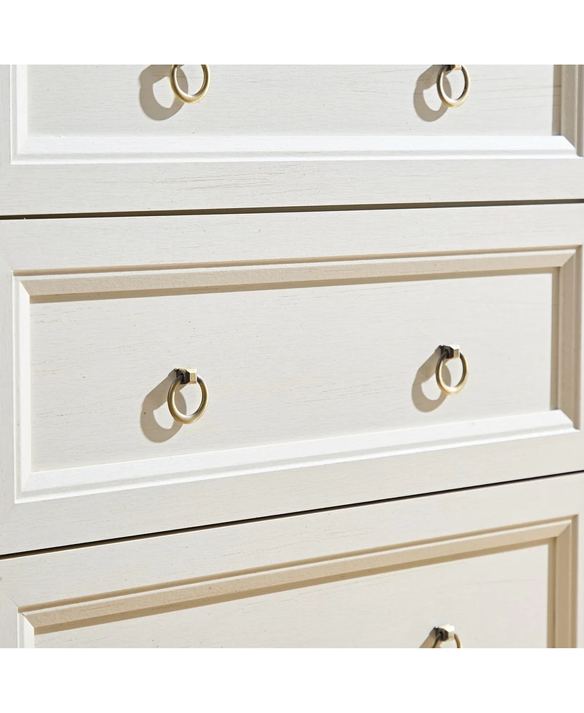 Farmhouse 6 Drawers Dresser for Bedroom, Wood Rustic Wide Chest of Drawers, Storage Dressers Organizer for Bedroom, Living Room, Hallway