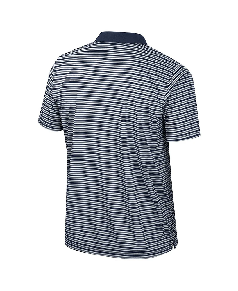 Colosseum Men's Navy West Virginia Mountaineers Striped Polo Shirt