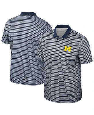 Colosseum Men's Navy Michigan Wolverines Striped Polo Shirt