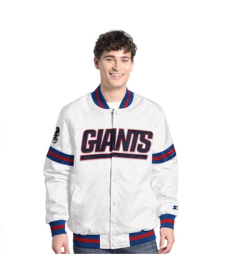 Starter Men's White New York Giants Scout Full-Snap Varsity Jacket
