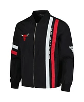 The Wild Collective Men's and Women's Black Chicago Bulls Stitch Applique Full-Zip Bomber Jacket