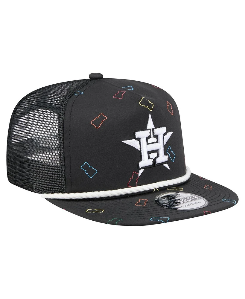 New Era Men's Black Houston Astros Gummy Golfer Trucker Adjustable Hat