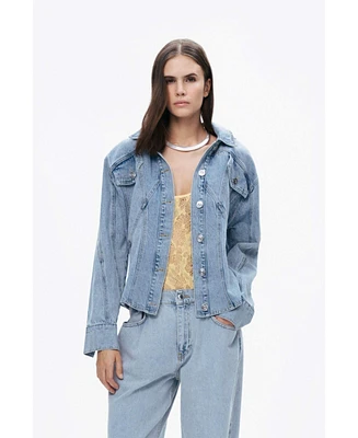 Nocturne Women's Hooded Denim Jacket