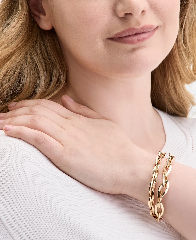 On 34th Gold-Tone Chain Link Double-Row Bracelet, Exclusively at Macy's