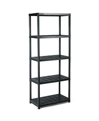 5-Tier Storage Shelving Freestanding Heavy Duty Rack in Small Space or Room Corner, Garage Storage Rack Black