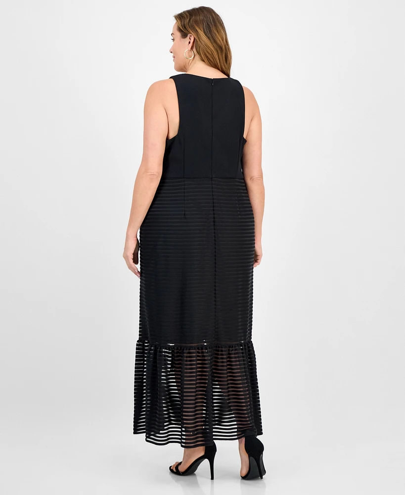 Adrianna Plus Shadow-Striped Dress
