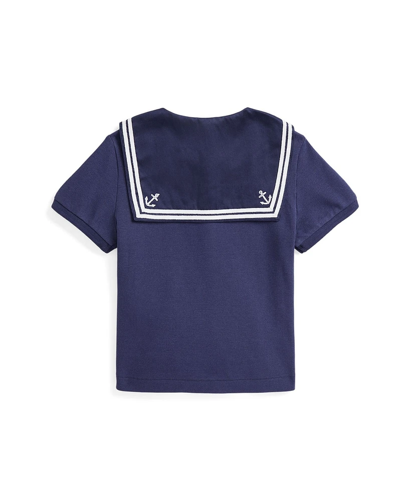 Polo Ralph Lauren Toddler and Little Girls Stretch Mesh Sailor Shirt