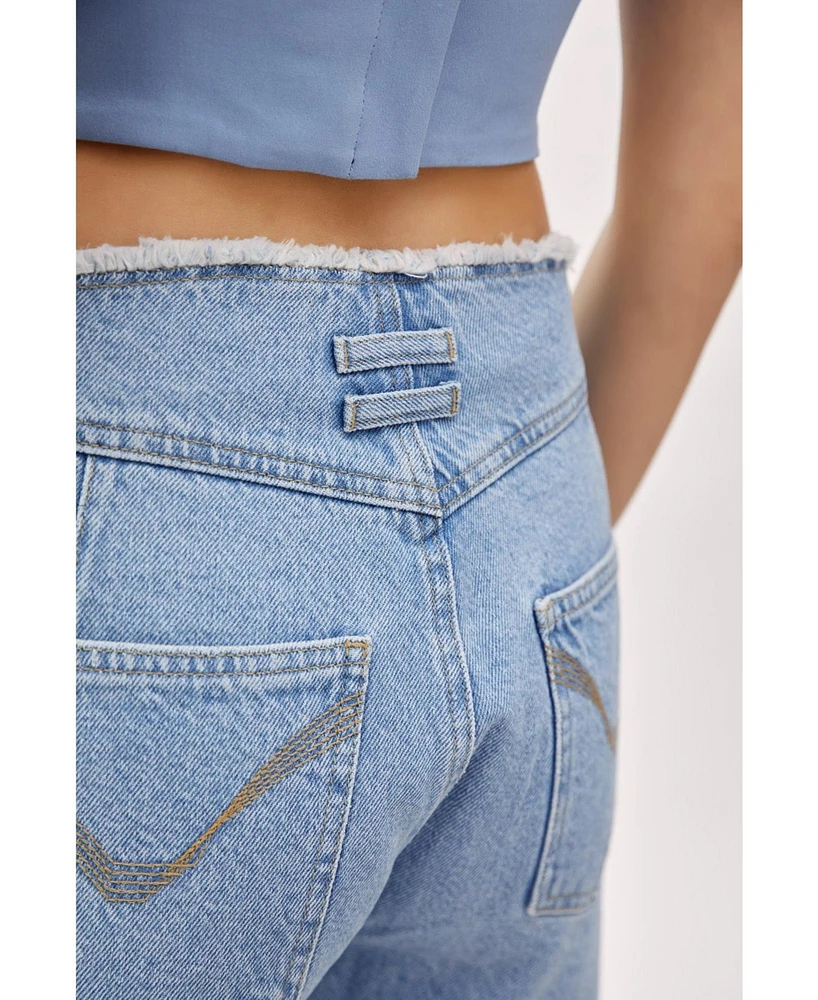 Pcfg Women's High Waist Denim Shorts