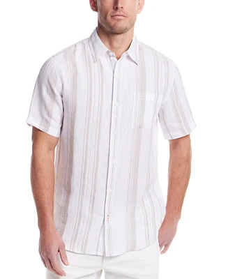 Weatherproof Vintage Men's Regular-Fit Stripe Button-Down 100% Linen Shirt