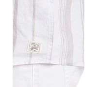 Weatherproof Vintage Men's Regular-Fit Stripe Button-Down 100% Linen Shirt