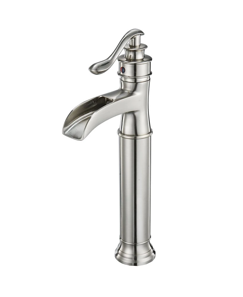Waterfall Single Hole Single-Handle Bathroom Sink Faucet With Supply Line and Escutcheon in Oil Rubbed Bronze