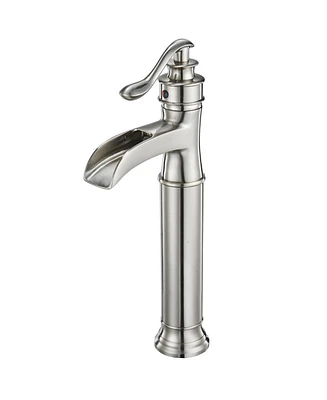 Waterfall Single Hole Single-Handle Bathroom Sink Faucet With Supply Line and Escutcheon in Oil Rubbed Bronze