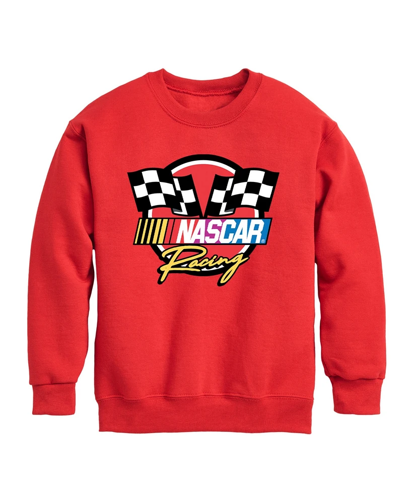 Nascar Big Boys Racing Logo Graphic Crew Fleece Sweatshirt