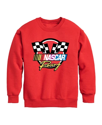 Nascar Big Boys Racing Logo Graphic Crew Fleece Sweatshirt